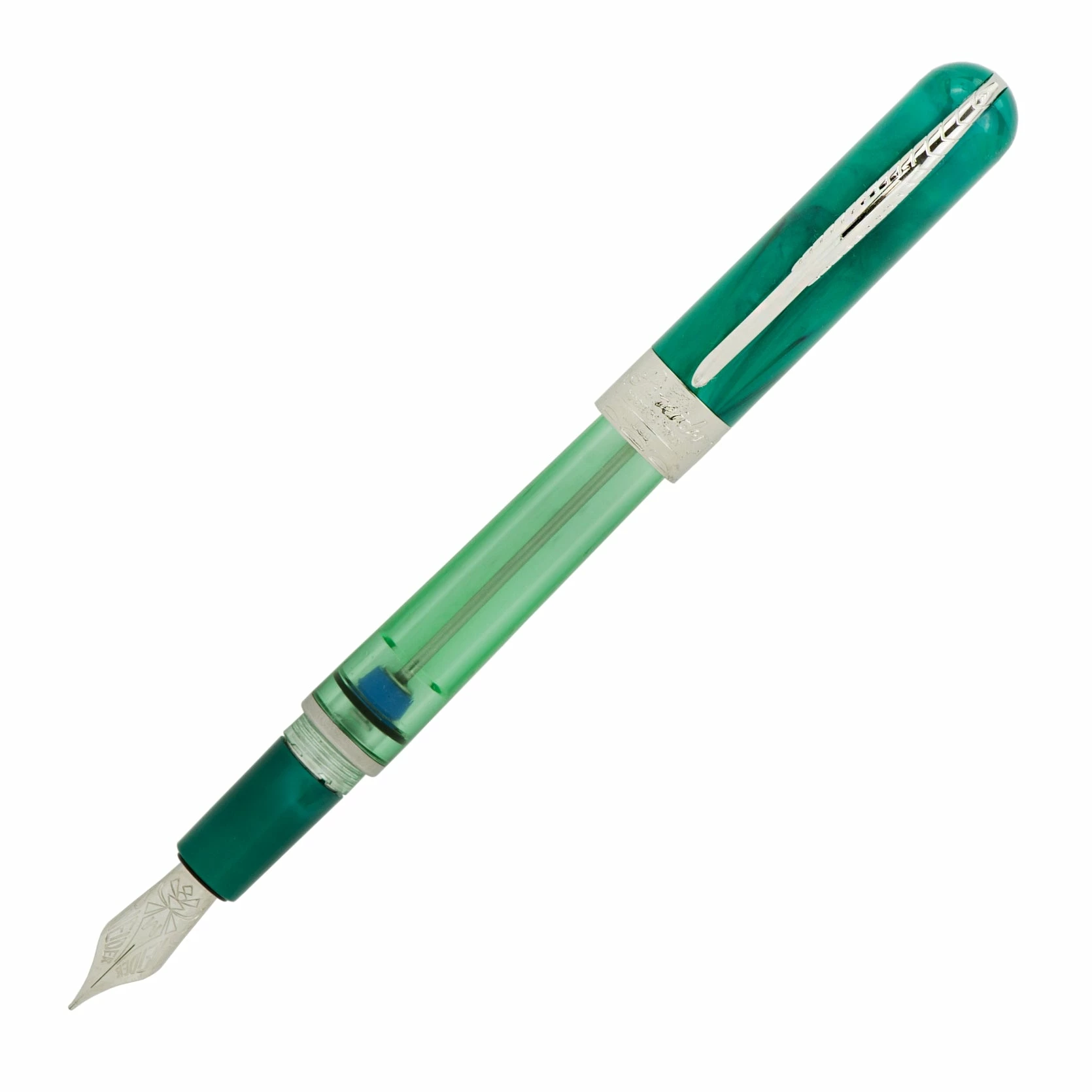 Pineider Avatar Twin Tank Touchdown Fountain Pen, Forest Green