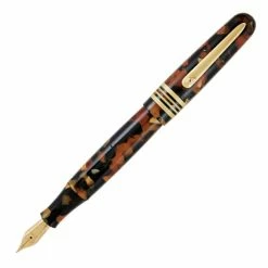 Stipula Etruria Tortoise Resin Fountain Pen, Gold Accents