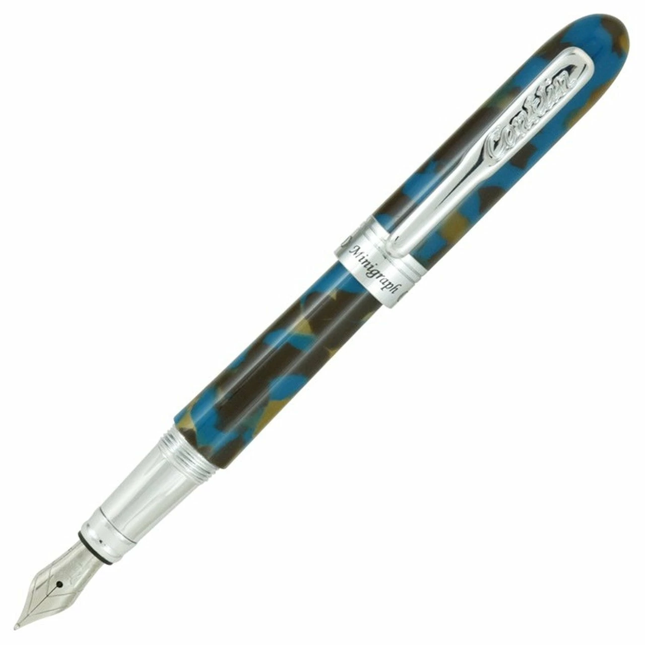 Conklin Minigraph Fountain Pen, Blue Baltic, Stub Nib 3 Conklin Minigraph Fountain Pen, Blue Baltic, Stub Nib