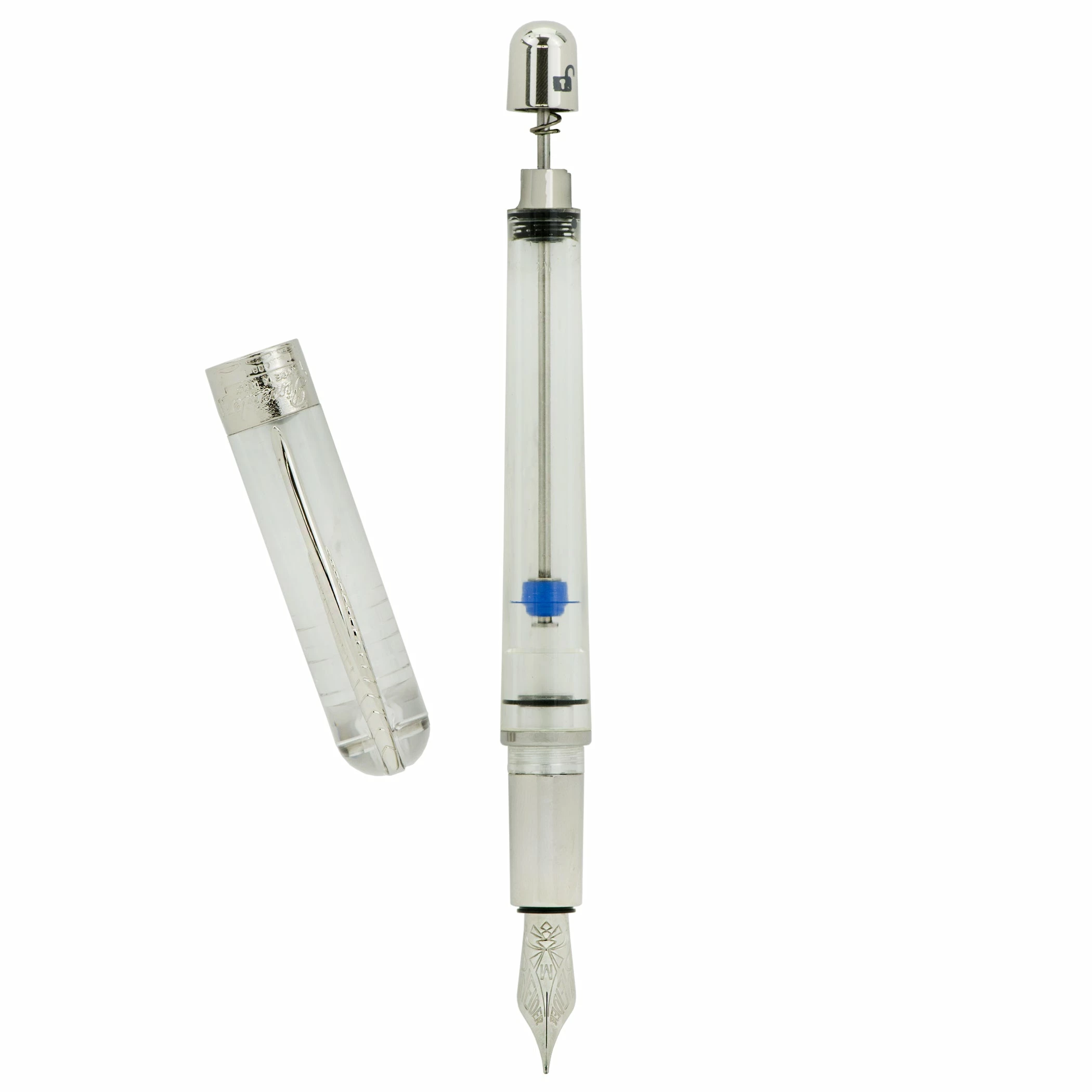 Pineider Avatar Twin Tank Touchdown Fountain Pen, Clear 3 Pineider Avatar Twin Tank Touchdown Fountain Pen, Clear