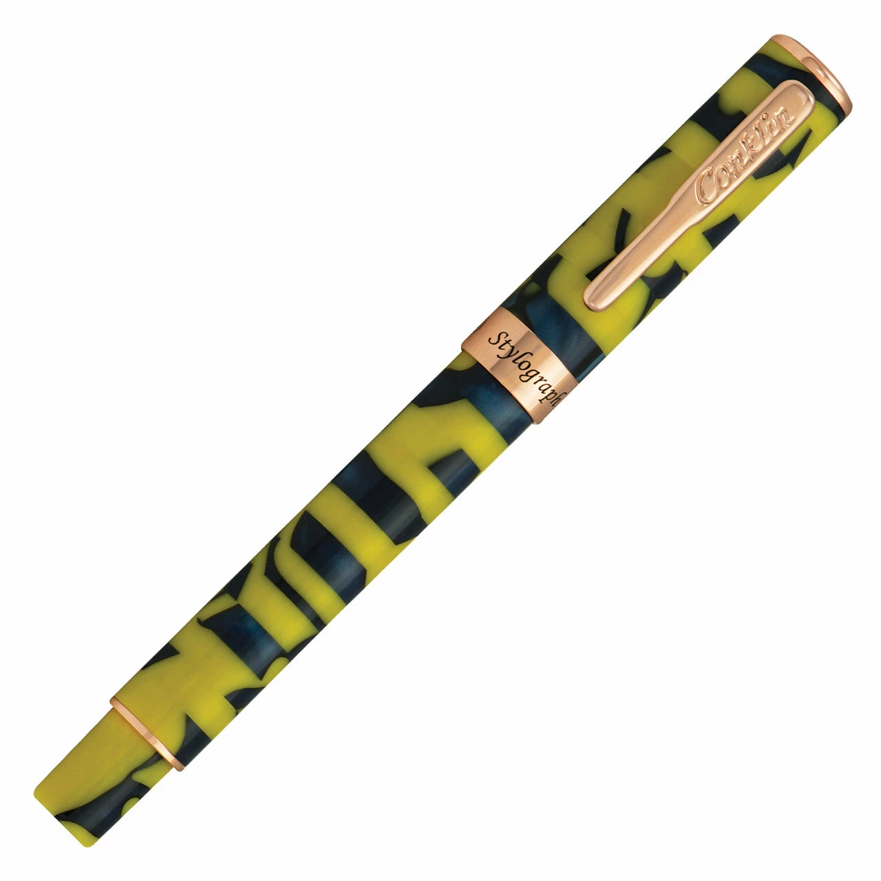 Conklin Stylograph Mosaic Fountain Pen, Yellow & Blue - Image 2