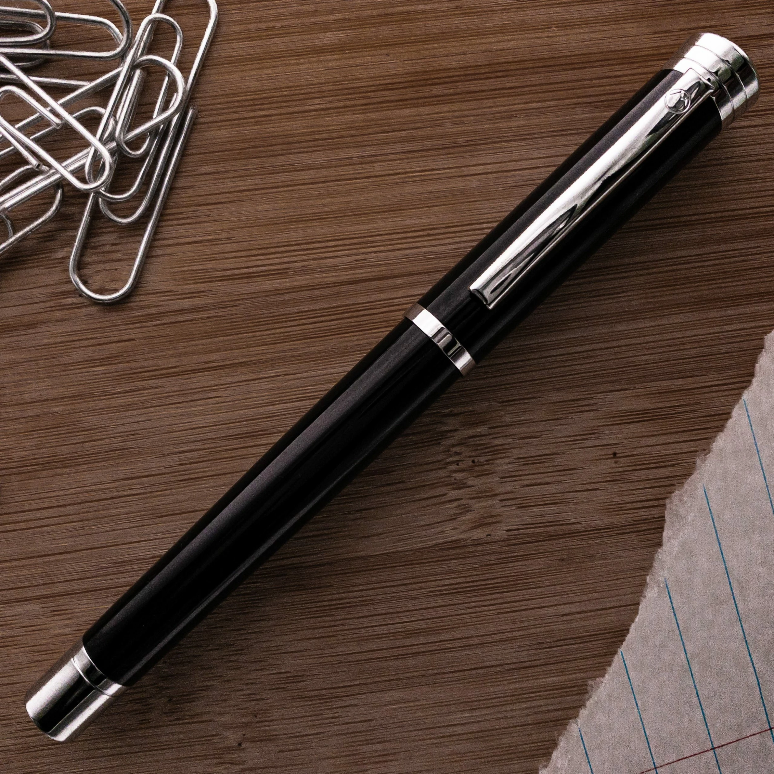Monteverde Strata Fountain Pen, Black & Chrome - Image 2