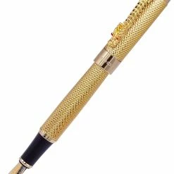 Jinhao Golden Dragon Fountain Pen, 18K Gold Plated Nib, Fine