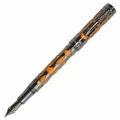 Conklin Endura Deco Crest Fountain Pen, Orange & Gunmetal