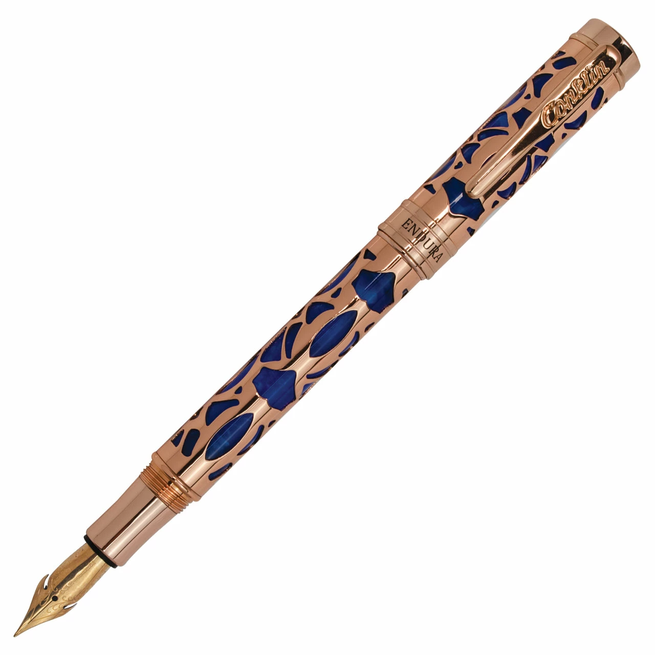 Conklin Endura Deco Crest Fountain Pen, Blue & Rose Gold 3 Conklin Endura Deco Crest Fountain Pen, Blue & Rose Gold