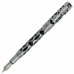 Conklin Endura Deco Crest Fountain Pen, Black & Chrome
