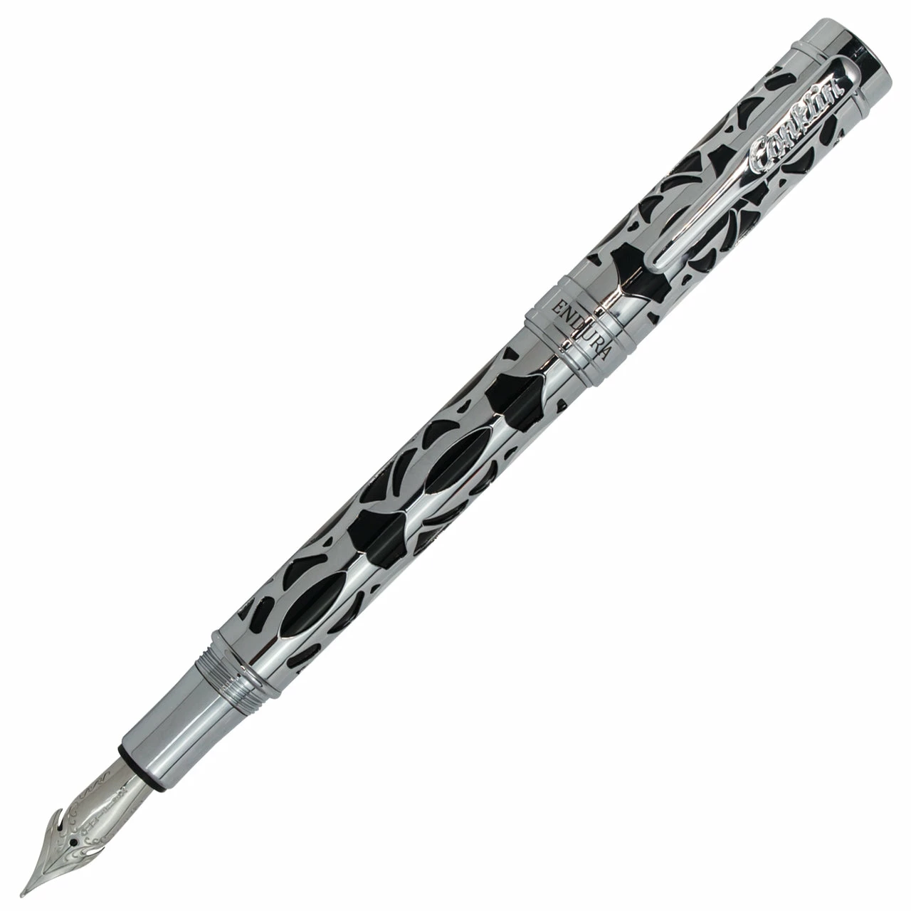 Conklin Endura Deco Crest Fountain Pen, Black & Chrome 3 Conklin Endura Deco Crest Fountain Pen, Black & Chrome