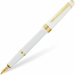Cross® Cross Bailey Light Fountain Pen, Polished White & Gold