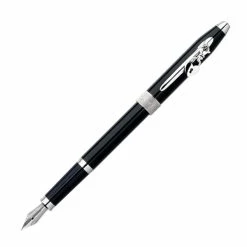 Cross® Cross Sentiment Black Lacquer & Chrome Fountain Pen, Medium Nib, New