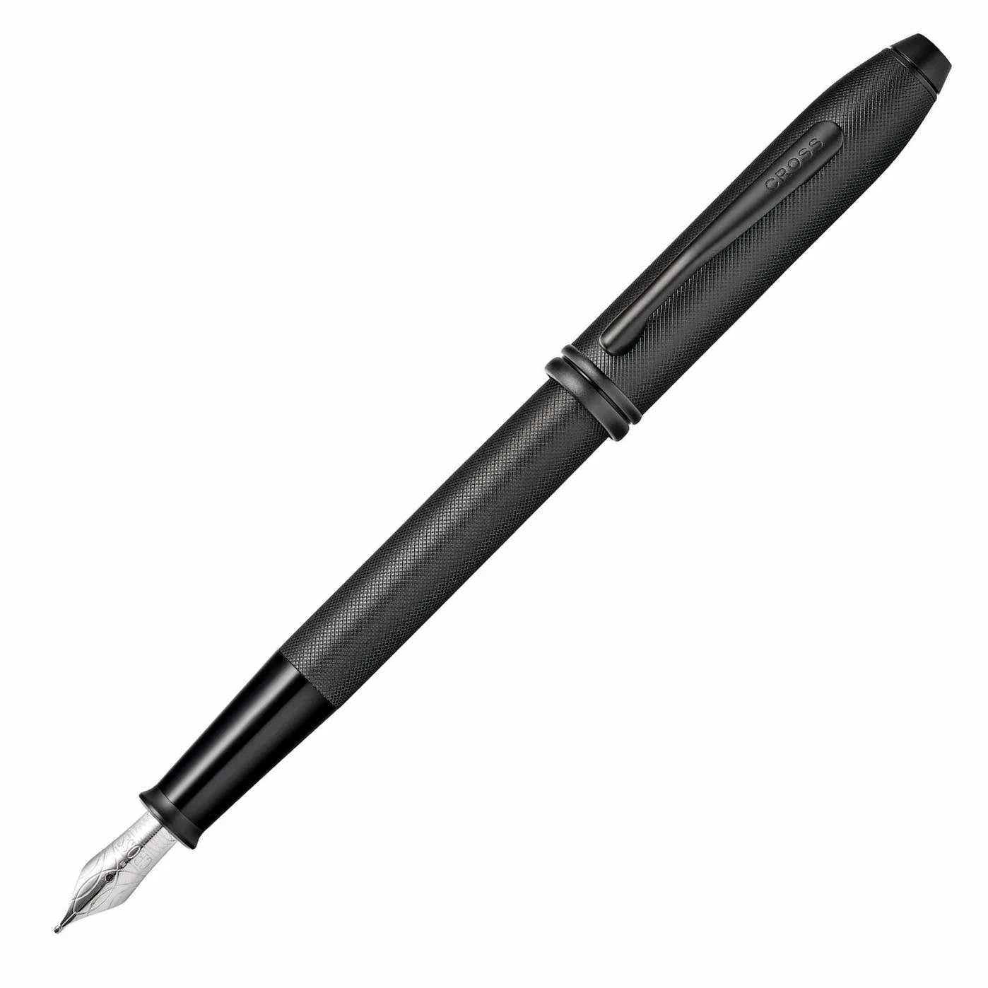 Cross® Cross Townsend Black Micro Knurl Fountain Pen, Medium Nib