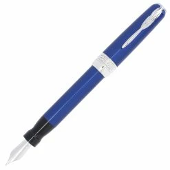Pineider Full Metal Jacket Fountain Pen, Lightning Blue, Medium Nib