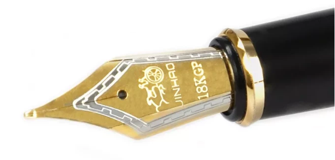 Jinhao Golden Dragon Fountain Pen, 18K Gold Plated Nib, Fine - Image 3