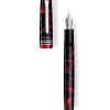 Tibaldi N60 Ruby Red Resin Fountain Pen, Palladium Trim, Double Broad Nib