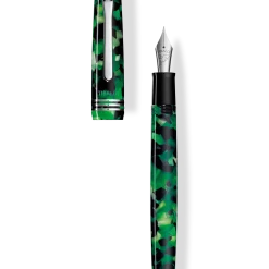 Tibaldi N60 Emerald Green Resin Fountain Pen, Palladium Trim, Extra-Fine Nib