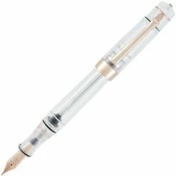 Stipula Suprema Nuda Limited Edition Fountain Pen, Clear Demo, Rose Gold Trim, Fine 14K Nib