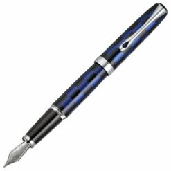 Diplomat Excellence A Plus Rome Black & Blue Fountain Pen, Fine Nib