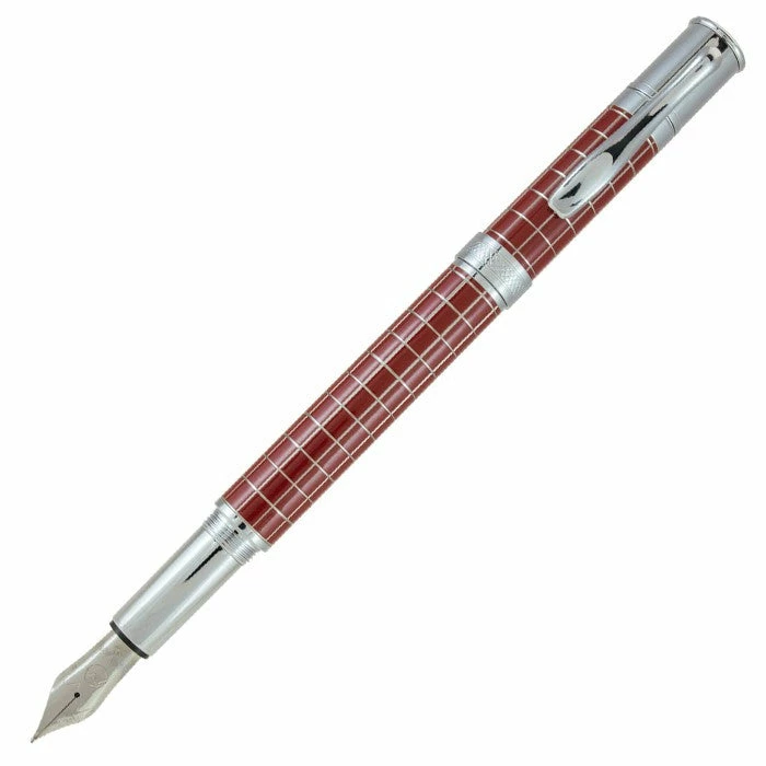 Monteverde Jewelria Executive Fountain Pen - Burgundy Grid - Medium Nib