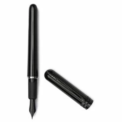 Pineider Avatar Fountain Pen, Gloss Black W/ Black Trim, Medium Nib
