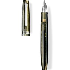 Tibaldi Bononia Martini Olive Resin Fountain Pen, Palladium Trim