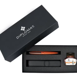 Diplomat Aero Fountain Pen Gift Set, Orange