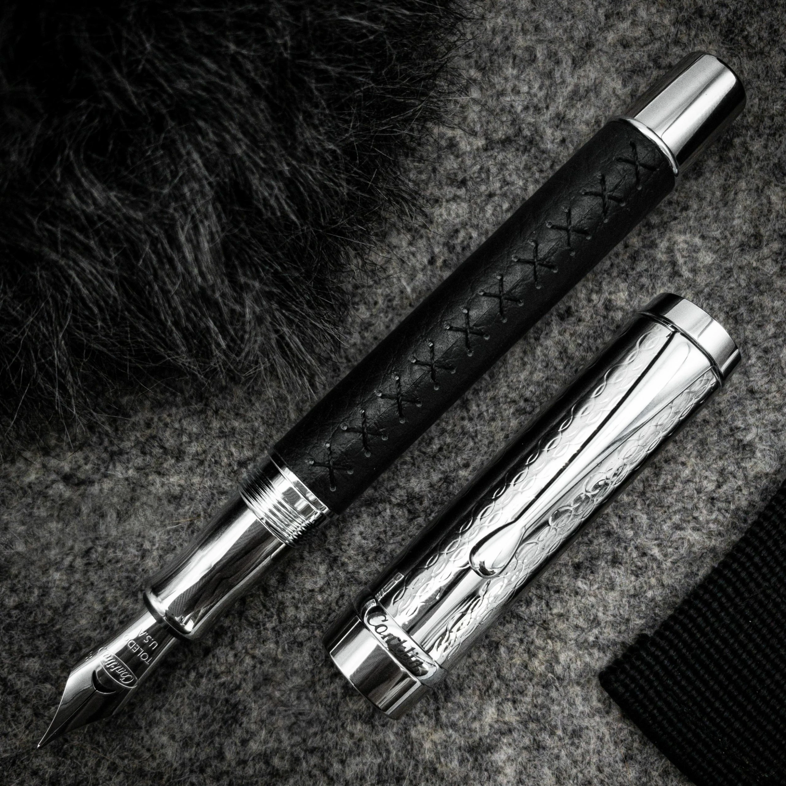 Conklin Duragraph Special Edition Royal Fountain Pen, Leather & Chrome 3 Conklin Duragraph Special Edition Royal Fountain Pen, Leather & Chrome