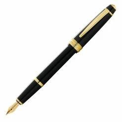 Cross® Cross Bailey Light Fountain Pen, Polished Black & Gold, Fine Nib