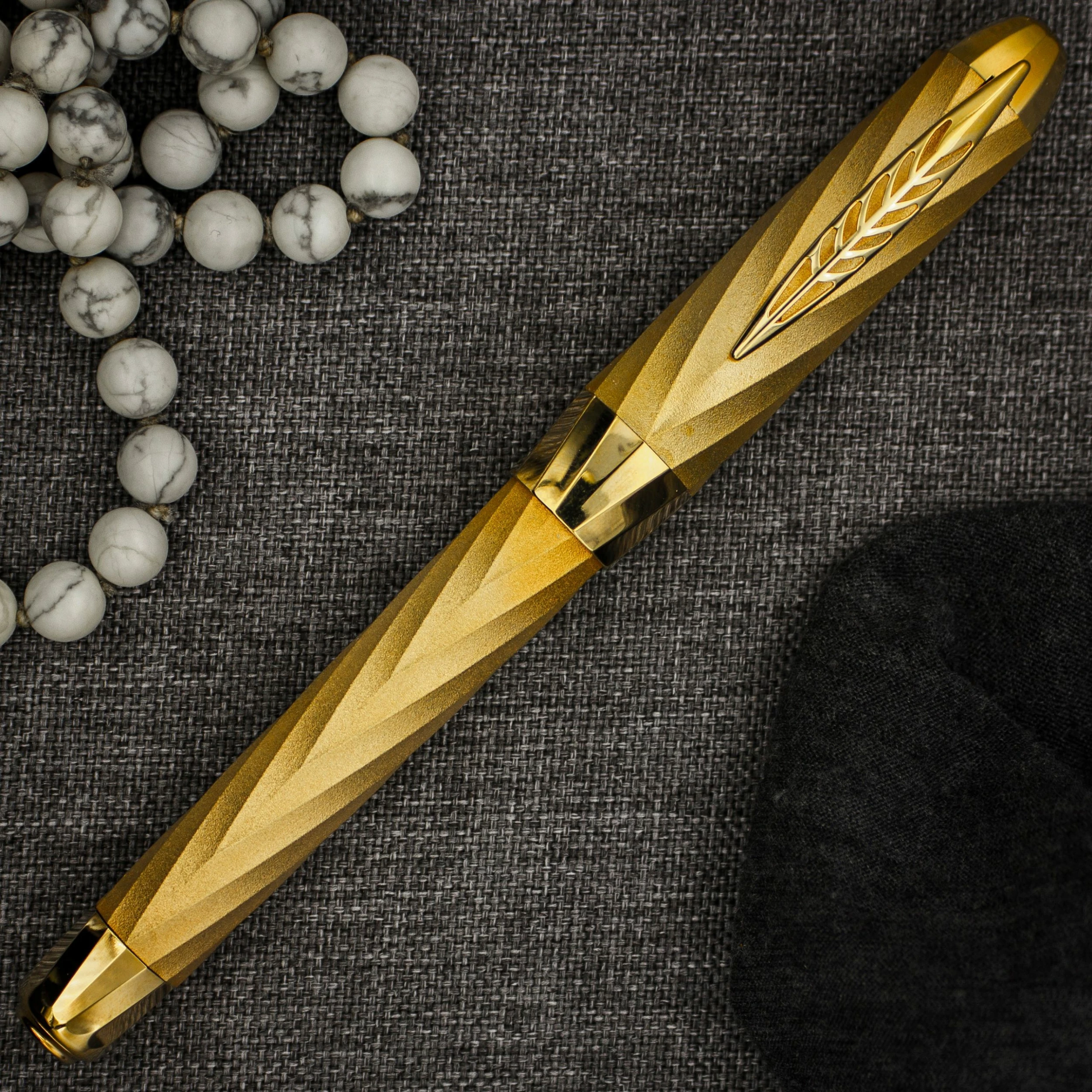 Pineider Matrix Jewelers Limited Edition Sterling Silver Fountain Pen, Yellow Gold - Image 2