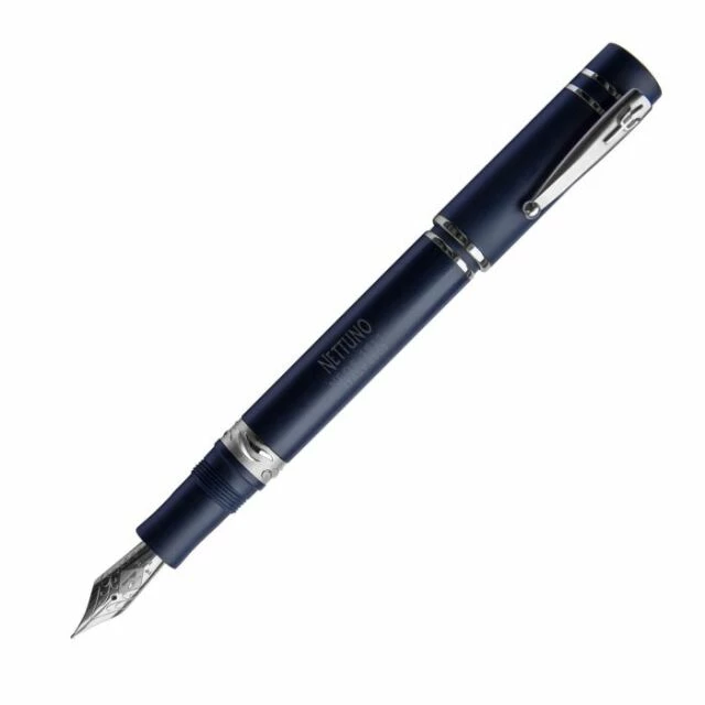 Nettuno 1911 Neos Ulisse Fountain Pen, Matte Blue & Palladium, Fine Nib