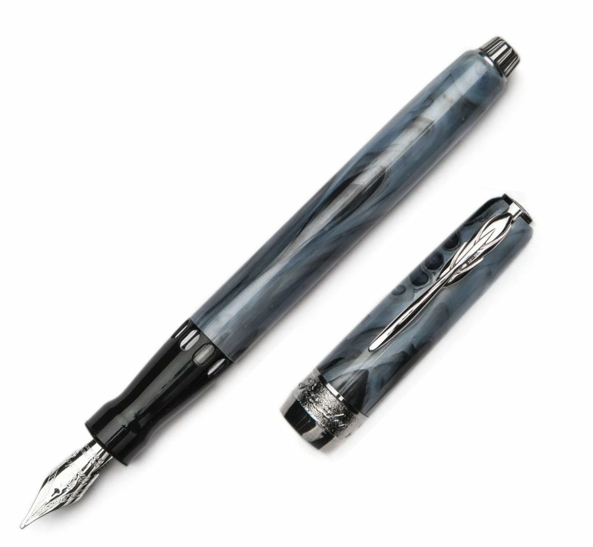 Pineider Full Metal Jacket Fountain Pen, Coal Grey, 14K Gold Nib 3 Pineider Full Metal Jacket Fountain Pen, Coal Grey, 14K Gold Nib