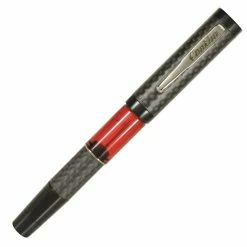 Conklin Carbon Fiber Stealth Word Gauge Fountain Pen, Red