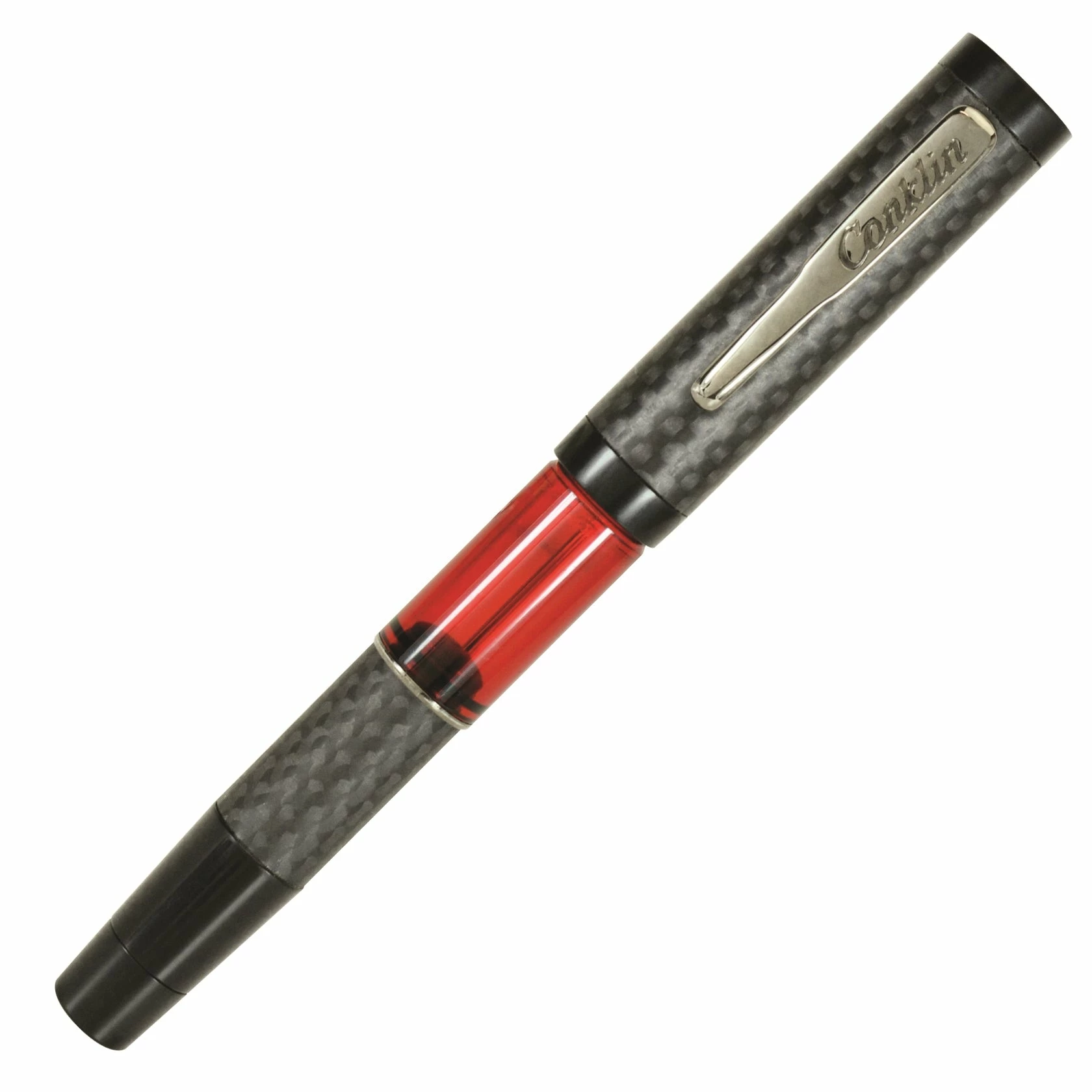 Conklin Carbon Fiber Stealth Word Gauge Fountain Pen, Red 3 Conklin Carbon Fiber Stealth Word Gauge Fountain Pen, Red