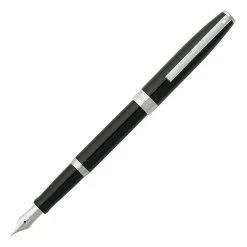 Sheaffer Sagaris Fountain Pen, Black Lacquer & Chrome, Medium Nib
