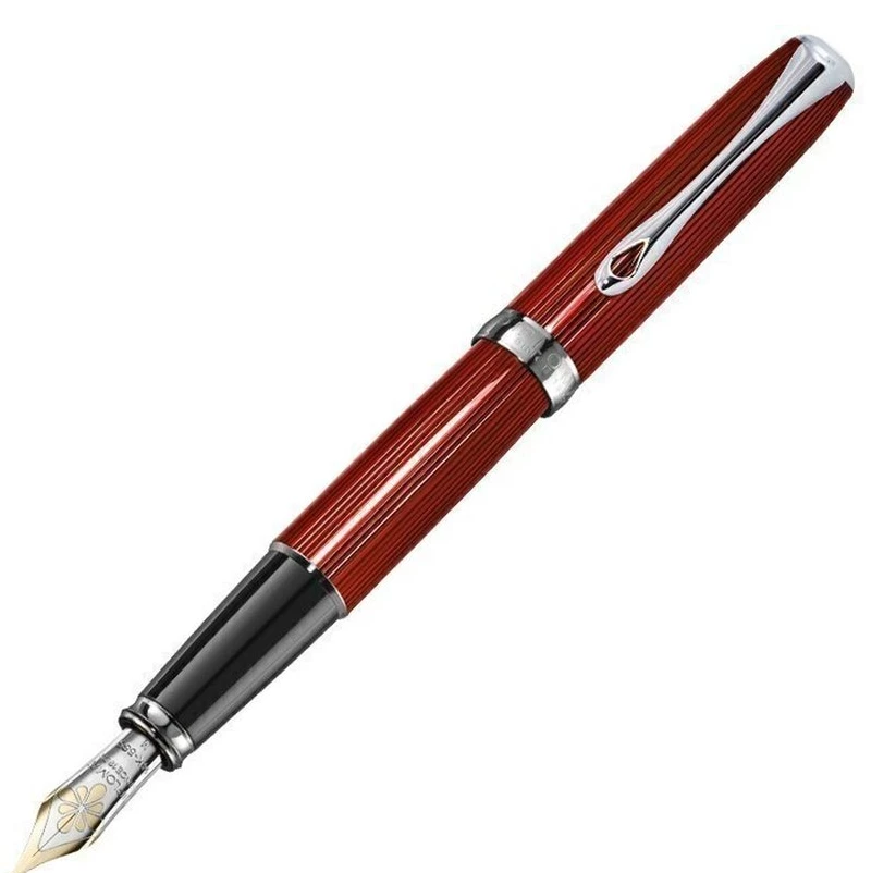 Diplomat Excellence A2 Fountain Pen, 14K Gold Nib, Magma Red